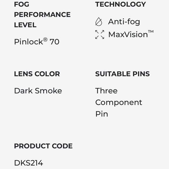 Pinlock 70 Maxvision for Simpson Ghost/Speed/Mod Bandit Interior Pinlock Shield - Picture 2 of 5
